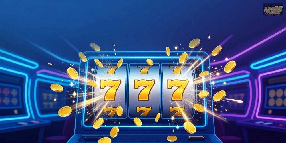 Hình minh họa cơ chế nổ hũ jackpot trên nền tảng NH88 với hiệu ứng quay thưởng hấp dẫn
