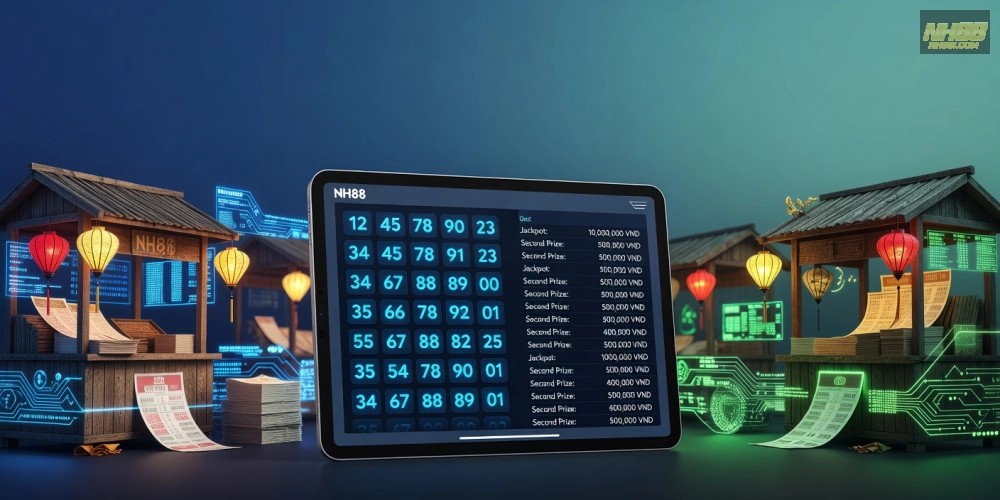 Hình minh họa khái niệm xổ số kiến thiết nh88 uy tín và minh bạch năm 2025